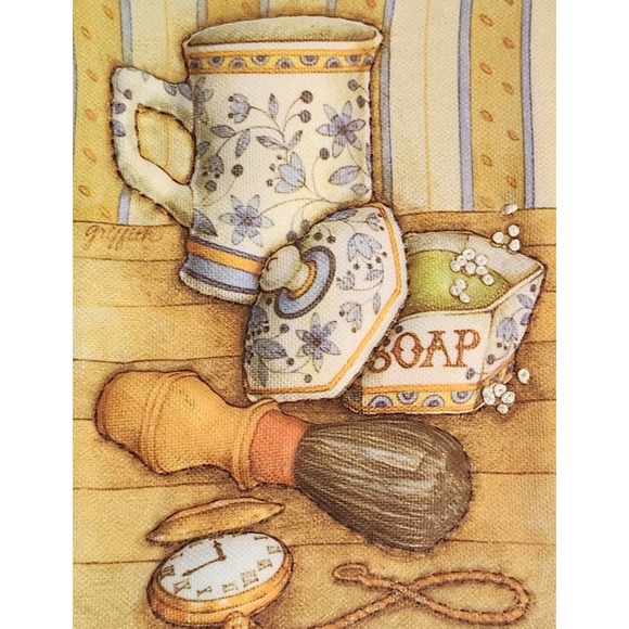 Vtg. 1983 Floral Feminine Cloth‎ Needle Stitched 3D 5x7 Art - Picture 3 of 11